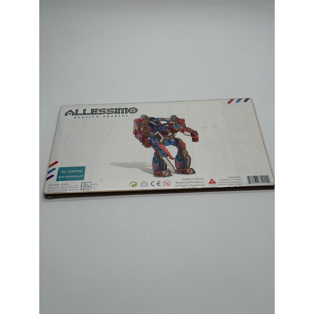Allessimo Reality Puzzles AMP Powersuit 3D Wooden Model Kit XC-G009H 217 Pcs NEW